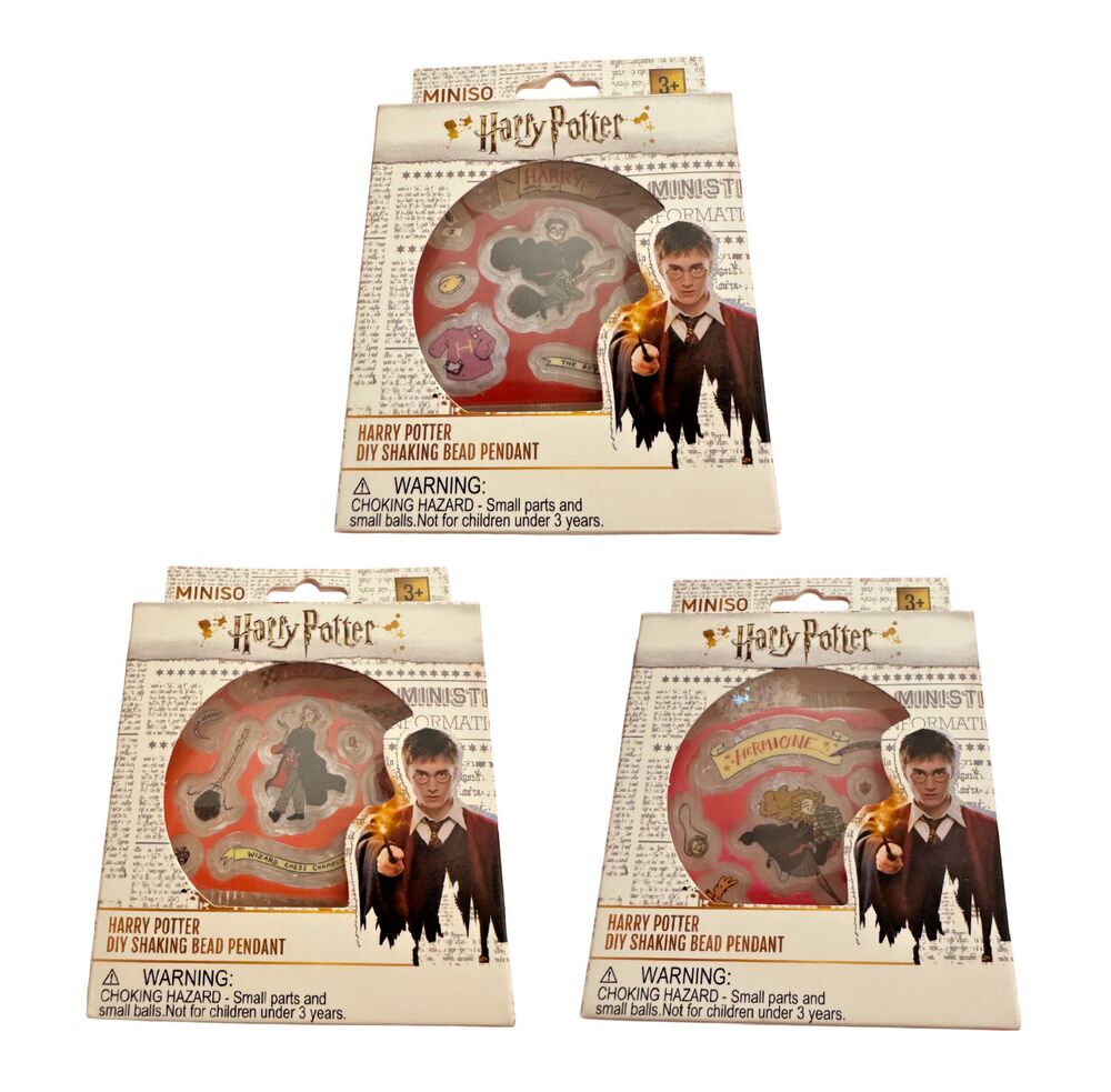 Miniso Harry Potter DIY Shaking Bead Pendant Set of 3 - Harry/Ron/Hermione